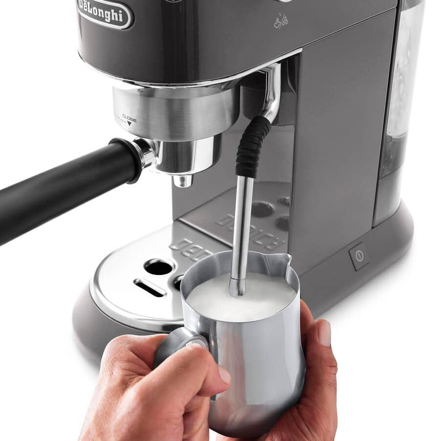 Delonghi EC885.GY Dedica Arte Manual Espresso Coffee maker with Milk Frother - Grey