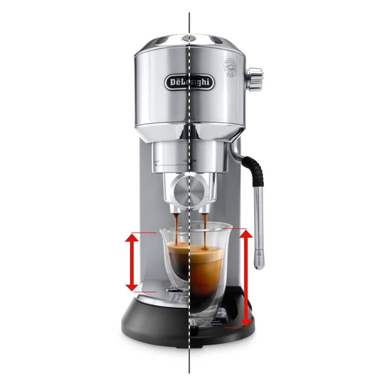 Delonghi EC885.M Dedica Arte Manual Espresso Coffee maker with Milk Frother - Silver