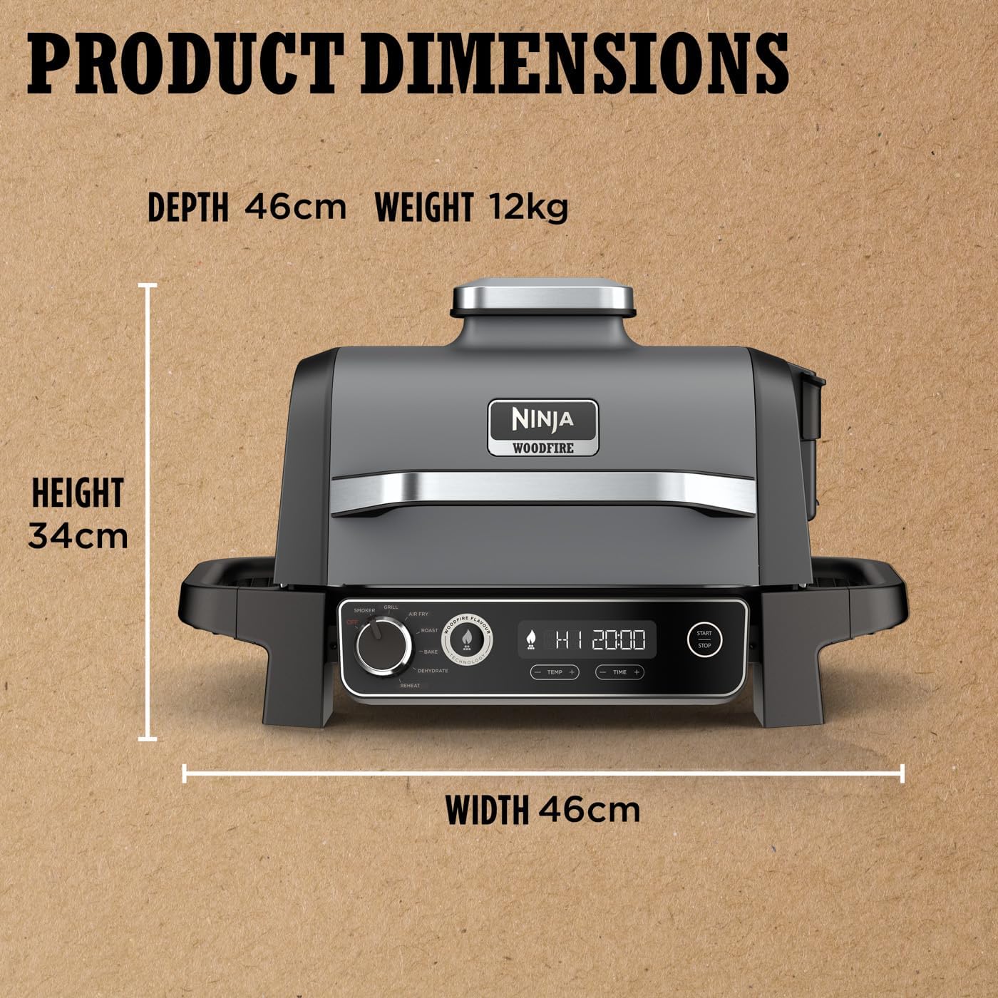 Ninja Woodfire Electric BBQ Grill and Smoker with Cover OG701UKCOVERKIT - CLEARANCE