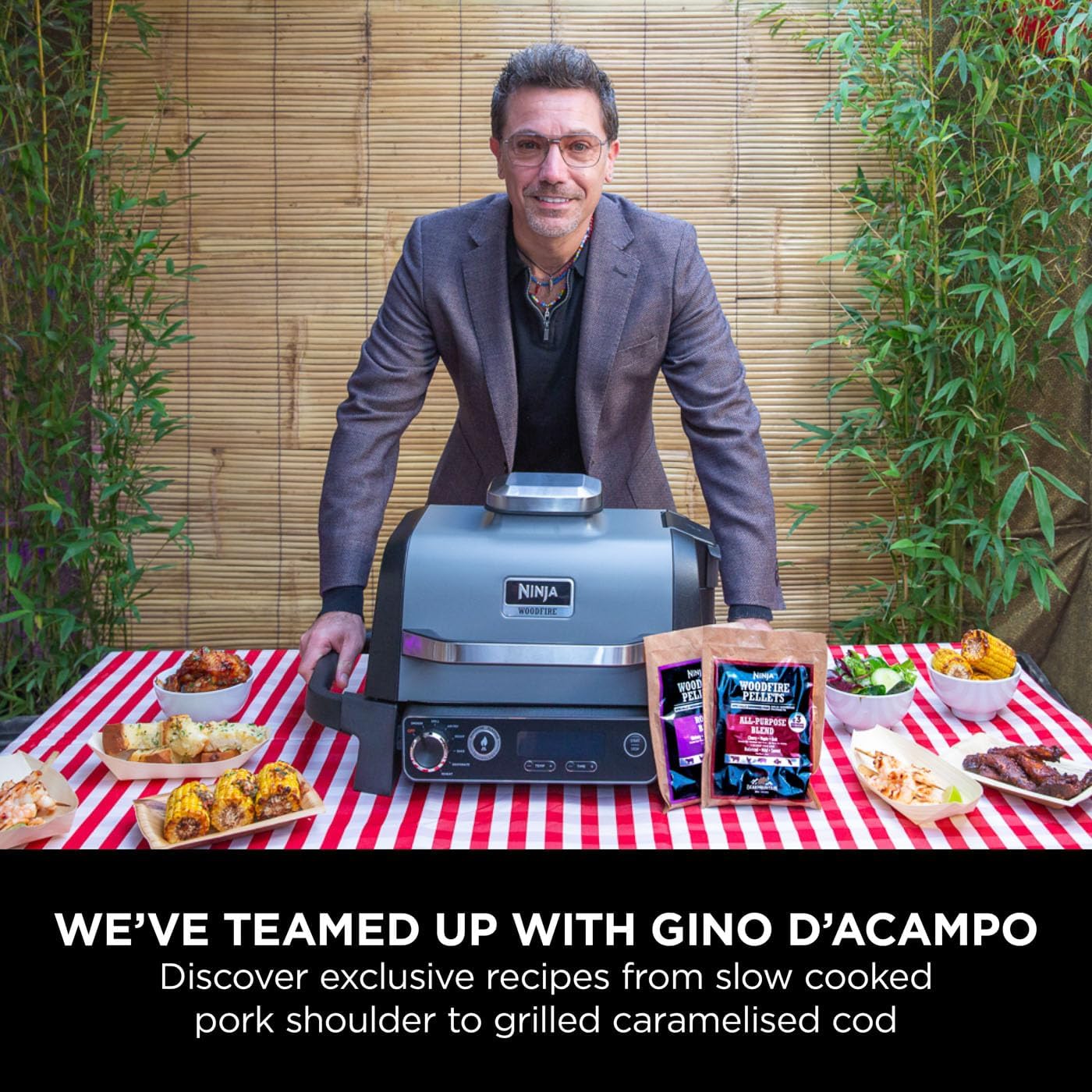 Ninja Woodfire Electric BBQ Grill and Smoker with Cover OG701UKCOVERKIT - CLEARANCE