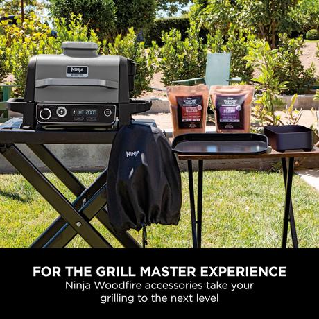 Ninja Woodfire Electric BBQ Grill and Smoker with Cover OG701UKCOVERKIT - CLEARANCE