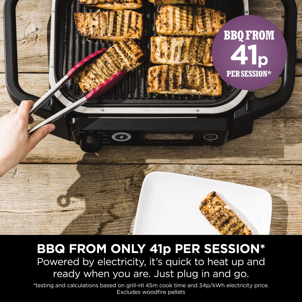 Ninja Woodfire Electric BBQ Grill and Smoker with Robust Blend Pellets OG701UKPELKIT