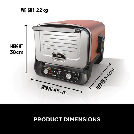 Ninja Woodfire Electric Outdoor Oven Artisan Pizza Maker and BBQ Smoker Terracota OO101UK