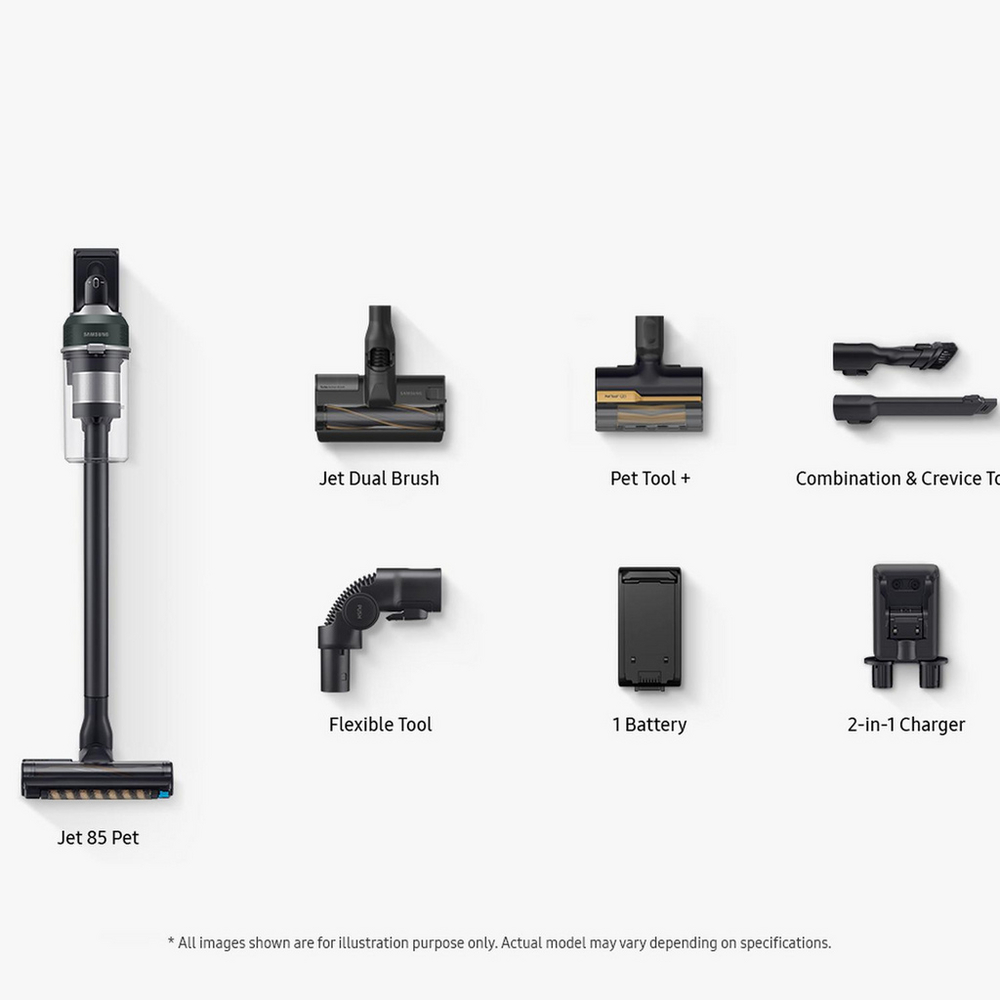 Samsung Jet 85 VS20C8522TNEU Cordless Vacuum Cleaner with Pet Tool+ 60 Minutes Run Time Woody Green