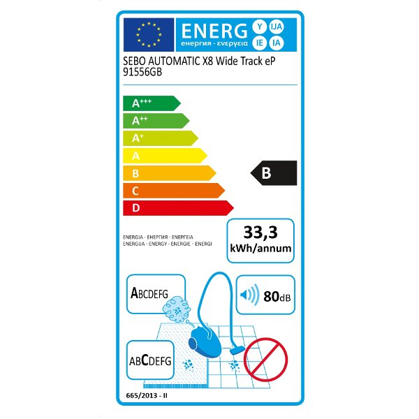 Sebo 91556GB Automatic X8 WideTrack ePower Vacuum Cleaner in Blue with Free 5 Year Guarantee